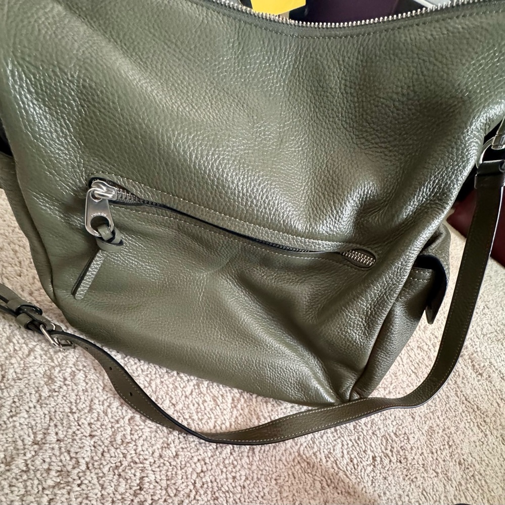Coach Olive Green Leather Shoulder Bag - Picture 10 of 10